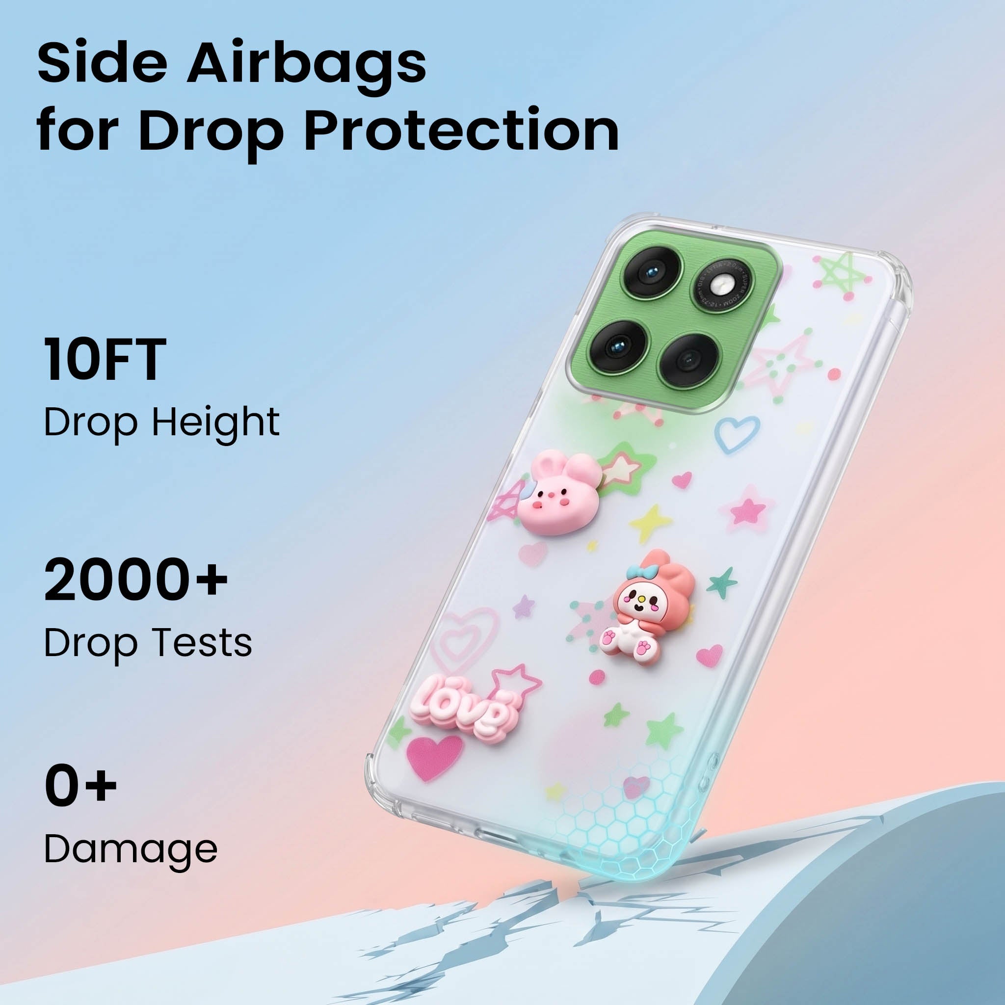 For Motorola Moto Edge 60 Back Cover Case (3D Cute Cartoons | Hard Back Side Soft | Matte Premium Finish | HD Printing)