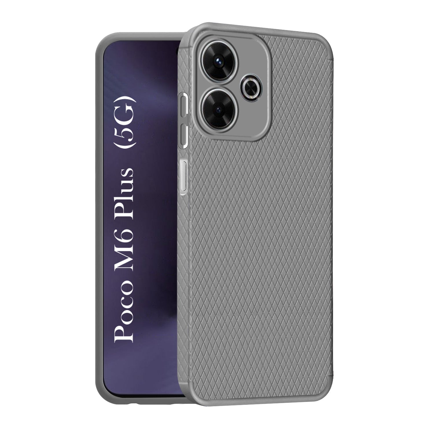 For Poco M6 Plus 5G Back Cover Case (Liquid Silicone | Side Grip | Camera Protection)
