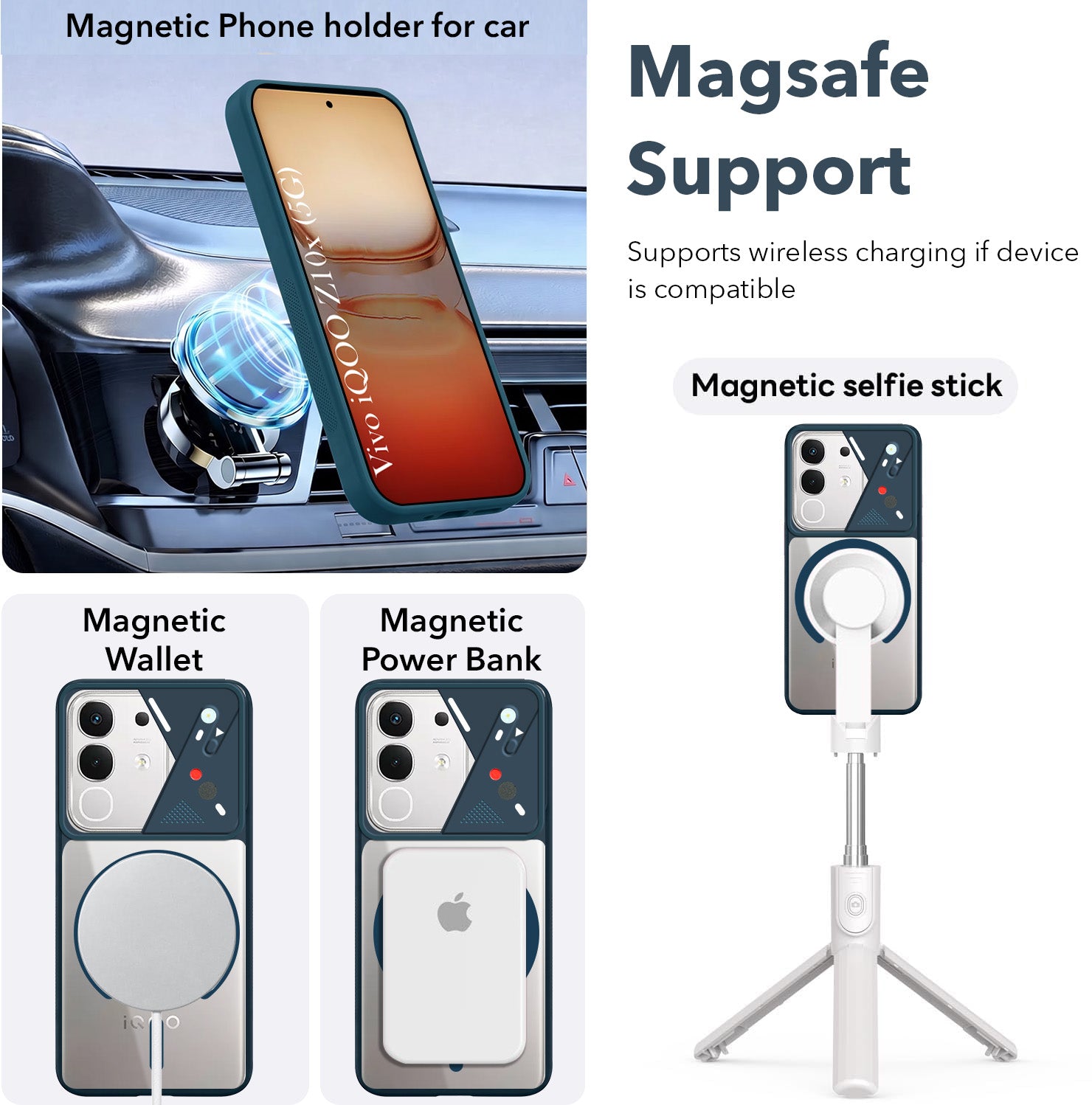 For Vivo iQOO Z10x Back Cover Case Lifetime Anti-Yellow Clear (Camera Protection | Side Grip | Wireless MagSafe Compatible)