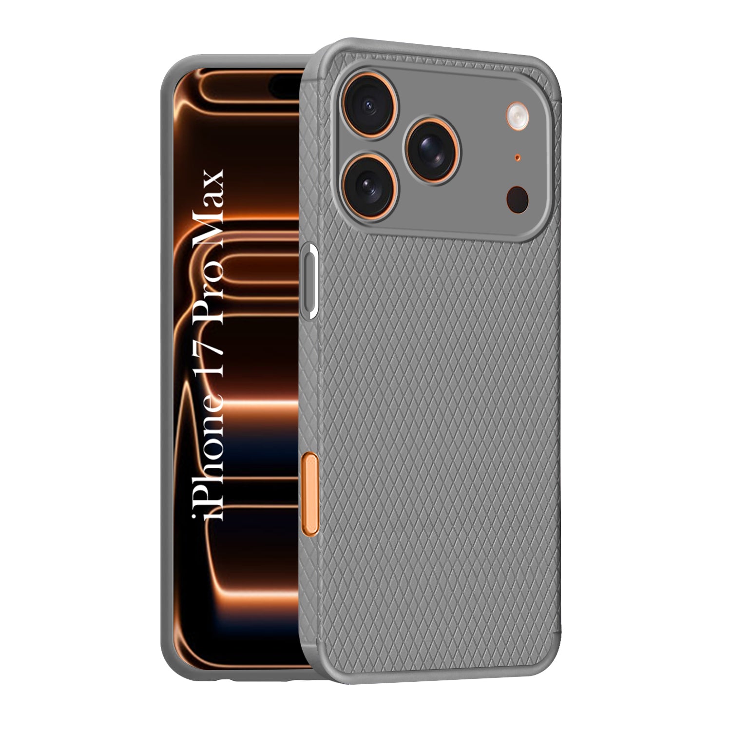 For Apple iPhone 17 Pro Max Back Cover Case (Camera Protection | Side Grip Texture | Soft and Flexible)
