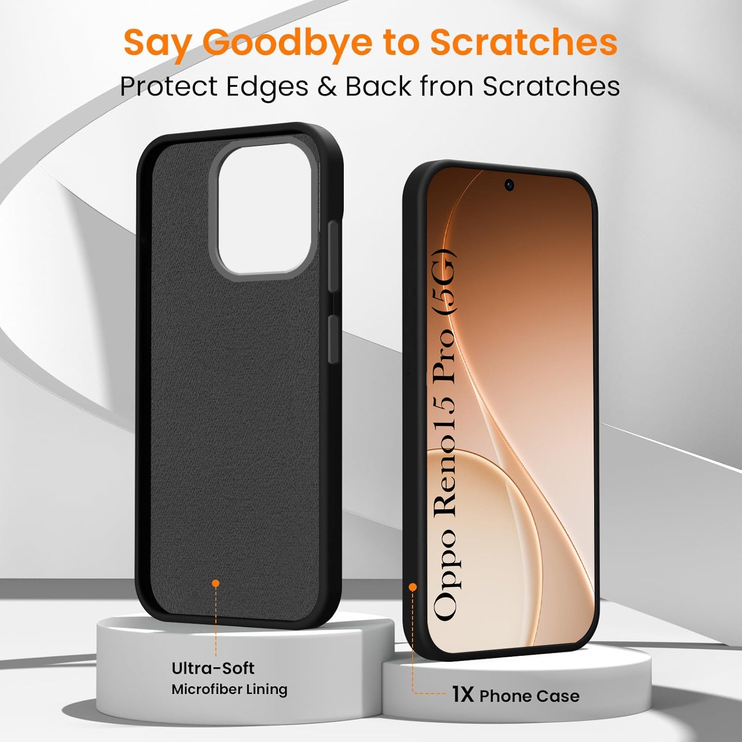 For Oppo Reno15 Pro 5G | Oppo Reno 15 Pro 5G Back Cover Case Rubberised (Textured Grip Design | Micro-Fiber Cloth Inside | Slim and Light Weight | Soft Touch and Feel)