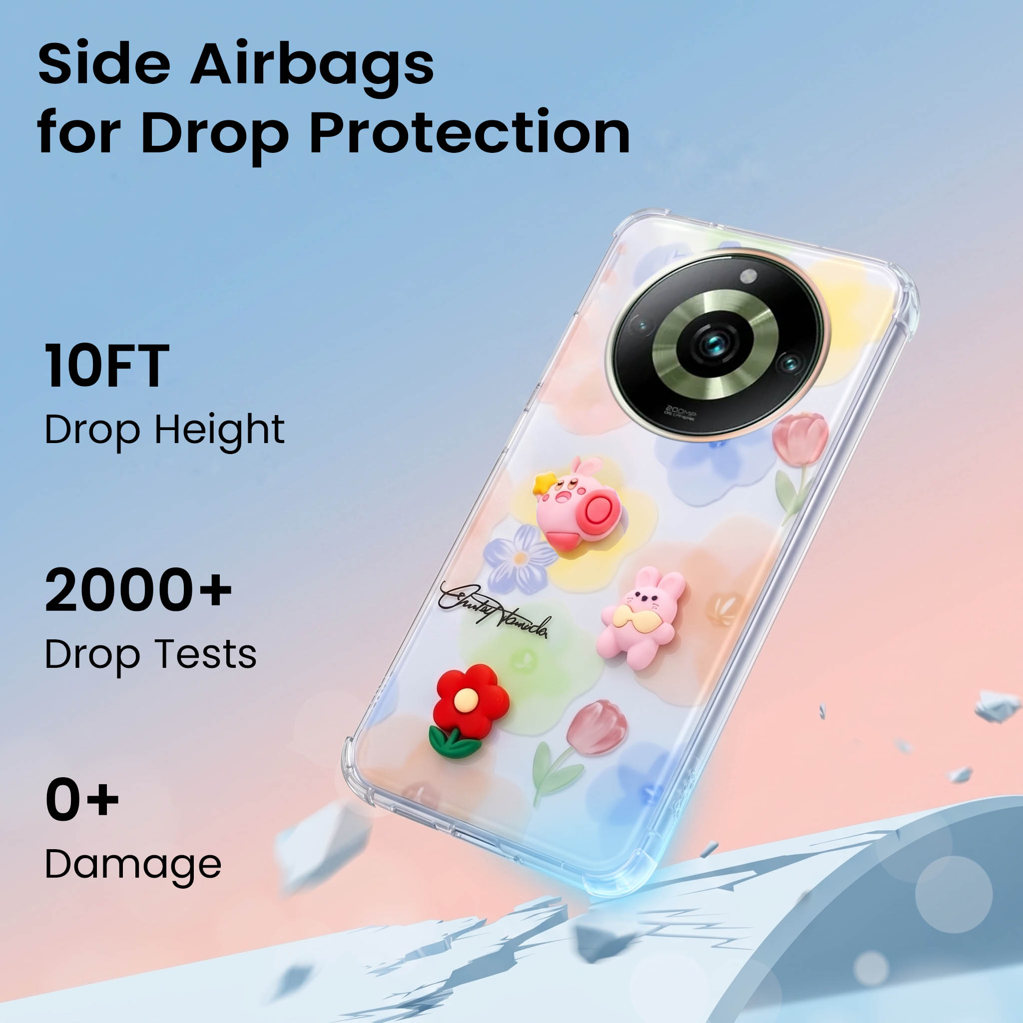 For Realme 11 Pro 5G | Realme 11 Pro Plus 5G Back Cover Case (3D Cute Cartoons | Hard Back Side Soft | Matte Premium Finish | HD Printing)
