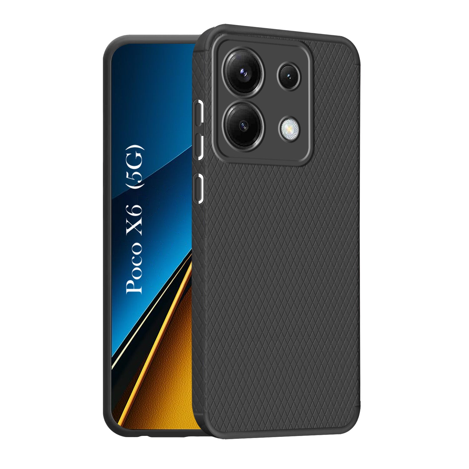 For Poco X6 5G Back Cover Case (Liquid Silicone | Side Grip | Camera Protection)