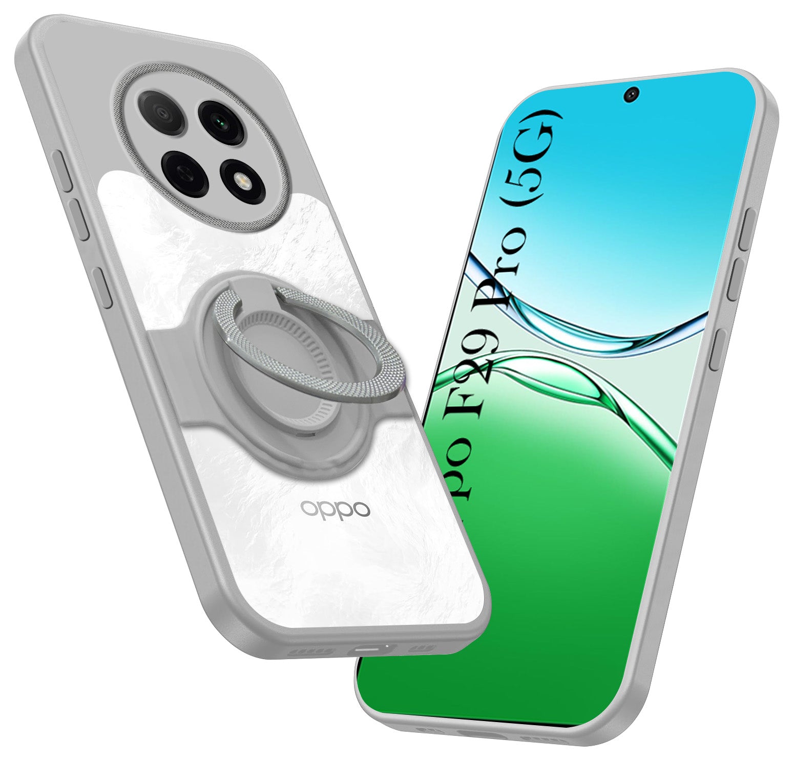 For Oppo F29 Pro Back Cover Case with stand (Built-in Ring Holder Kickstand | Lifetime Anti Yellow | Camera Protection)