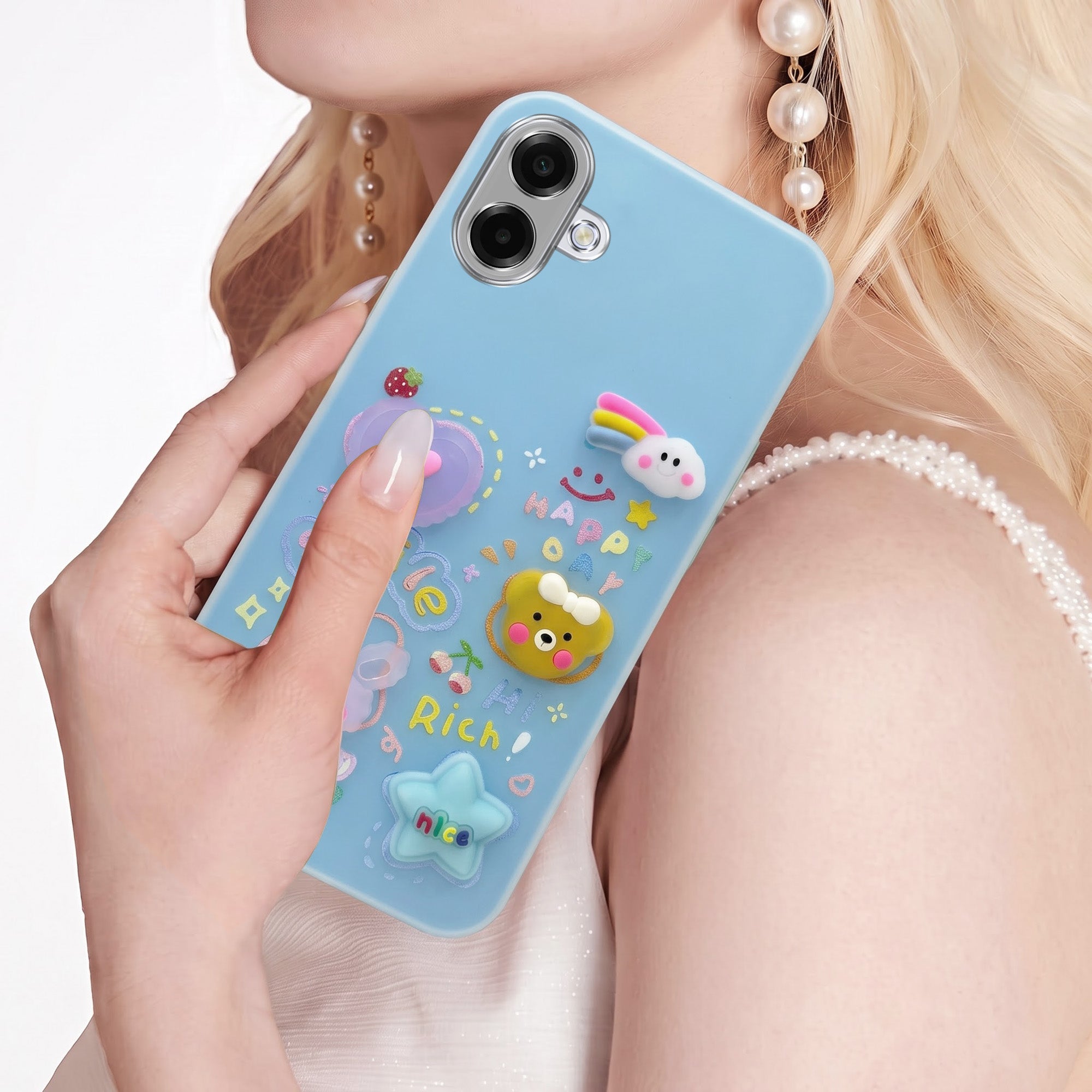 For Samsung Galaxy A07 5G | F70e 5G Back Cover Case (3D Cute Cartoons | Hard Back Side Soft | Matte Premium Finish | HD Printing)