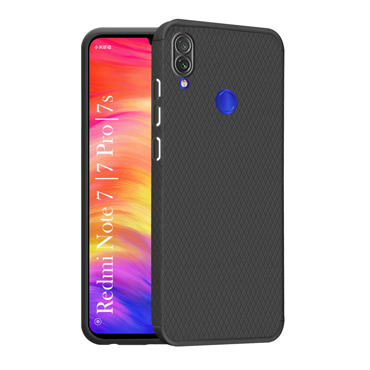 For Redmi Note 7 | Note 7S | Note 7 Pro Back Cover Case (Liquid Silicone | Side Grip | Camera Protection)