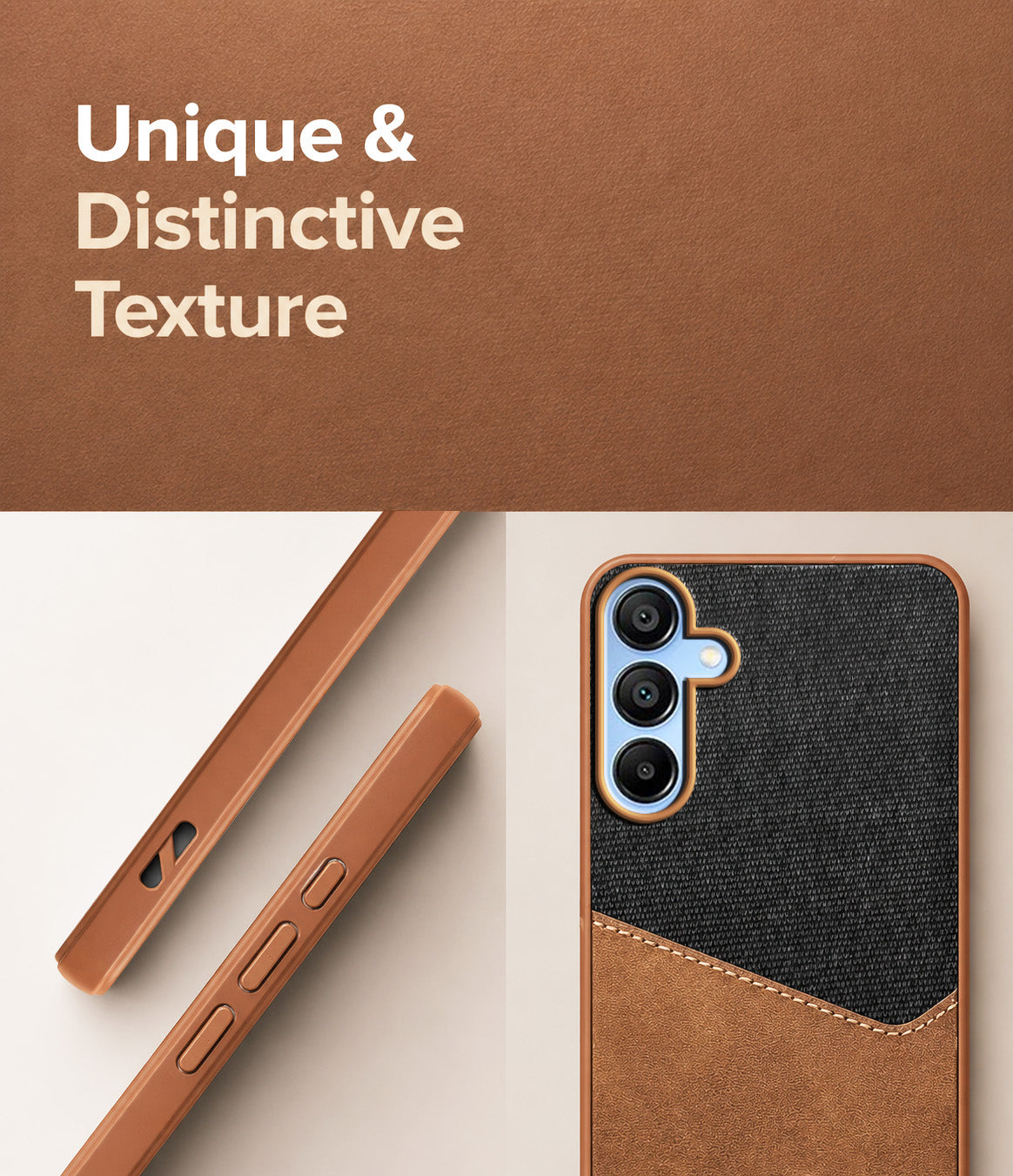 For Samsung Galaxy A15 5G Back Cover Case (Dual PU Leather Stitch | Professional Minimalist | Soft and Flexible)
