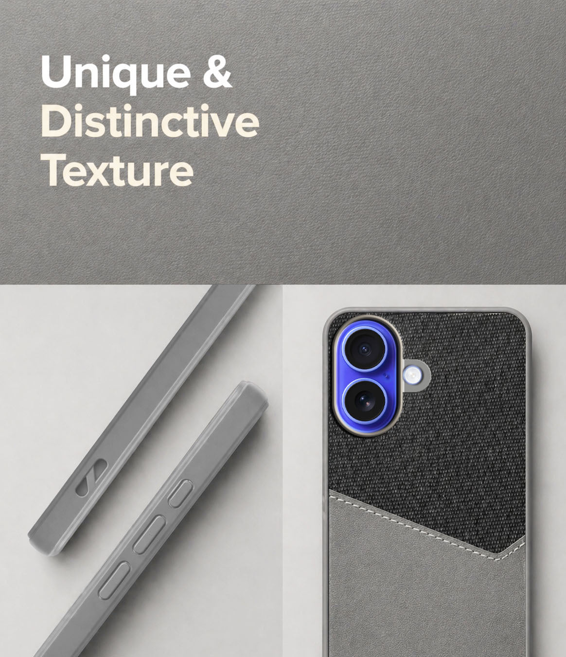 For Apple iPhone 16 Back Cover Case (Dual PU Leather Stitch | Professional Minimalist | Soft and Flexible)