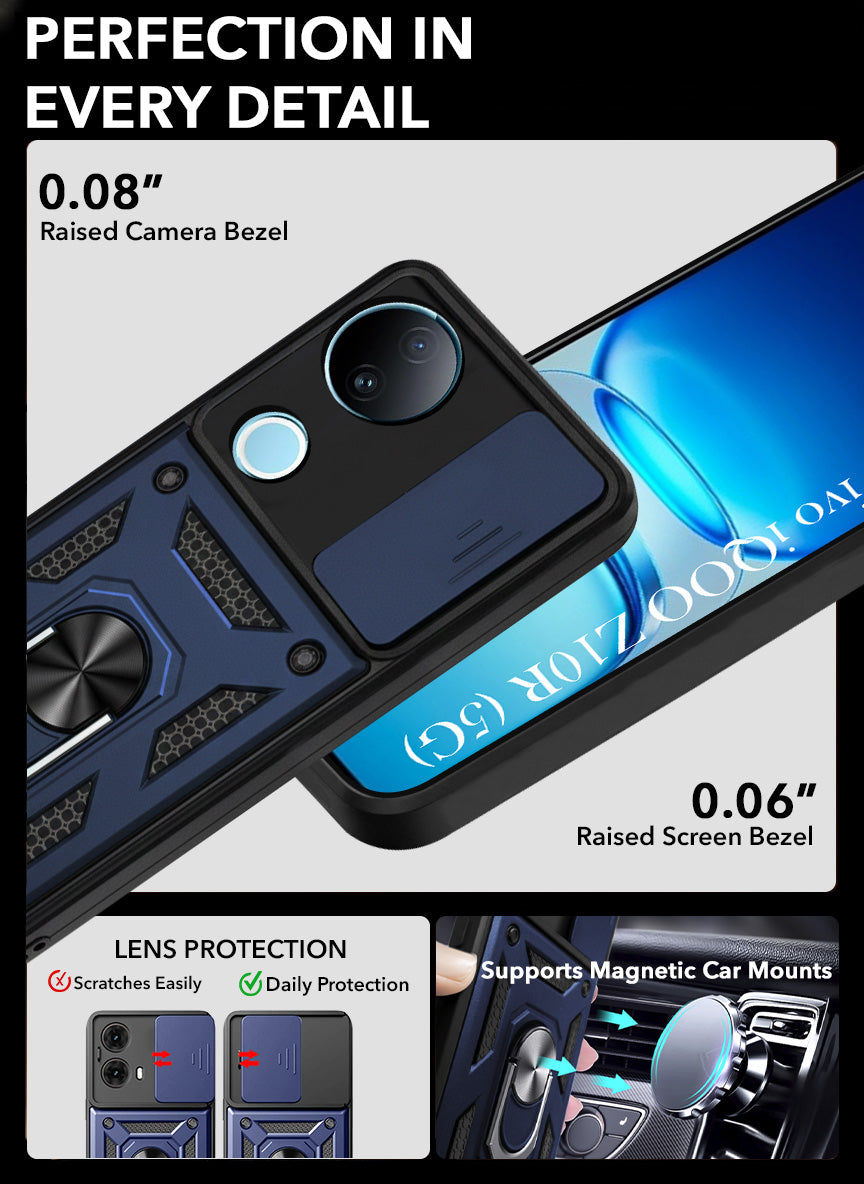 For Vivo iQOO Z10R Back Cover Case (Hybrid Dual Armor Polycarbonate)