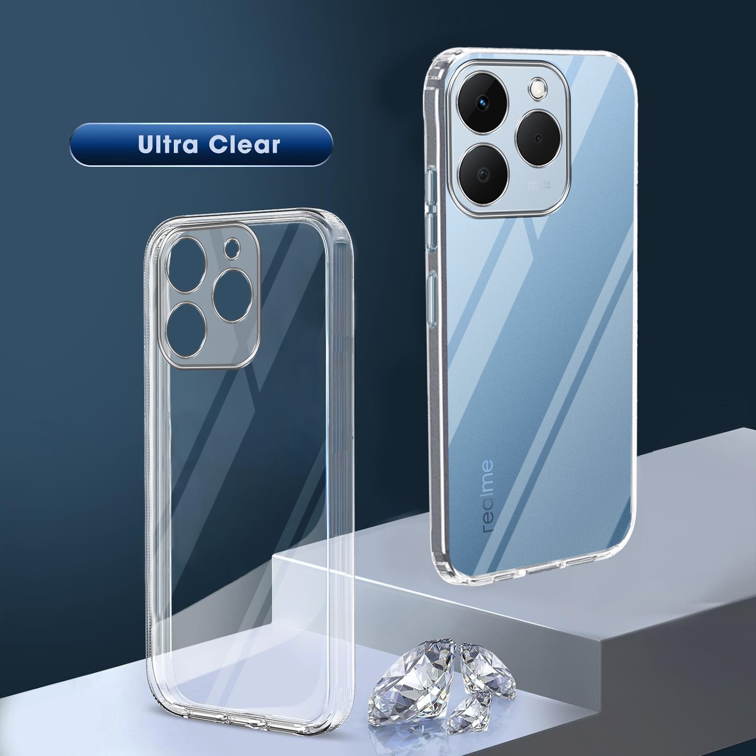 For Realme 15T | Realme Narzo 90 Back Cover Case Silicone (Clear Shockproof Case with Camera Protection | Soft and Flexible | Transparent)