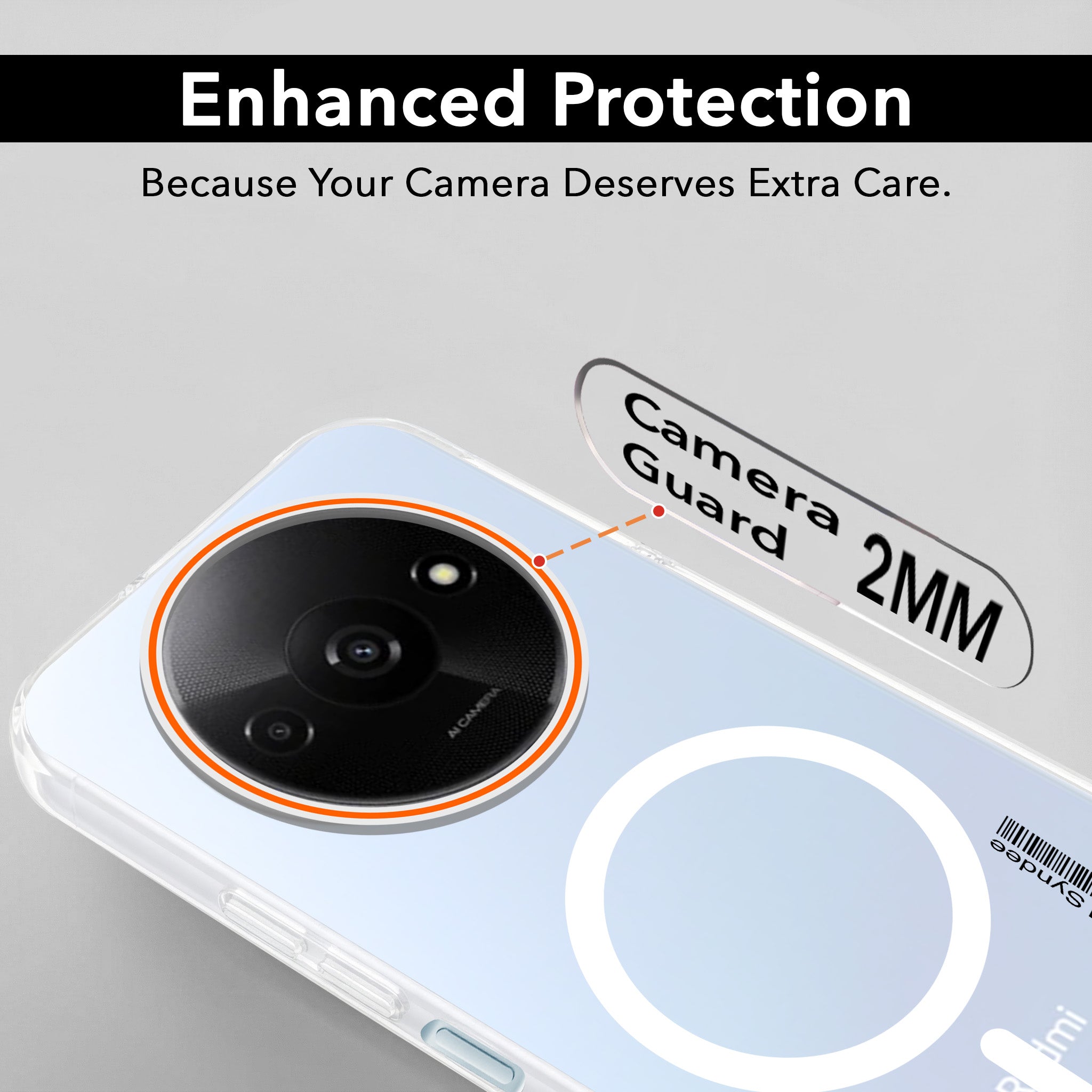 For Redmi A3 2024 | Redmi A3x Back Cover Case (Soft Touch | Camera Bump Protection | MagSafe Compatible | Matte Finish)