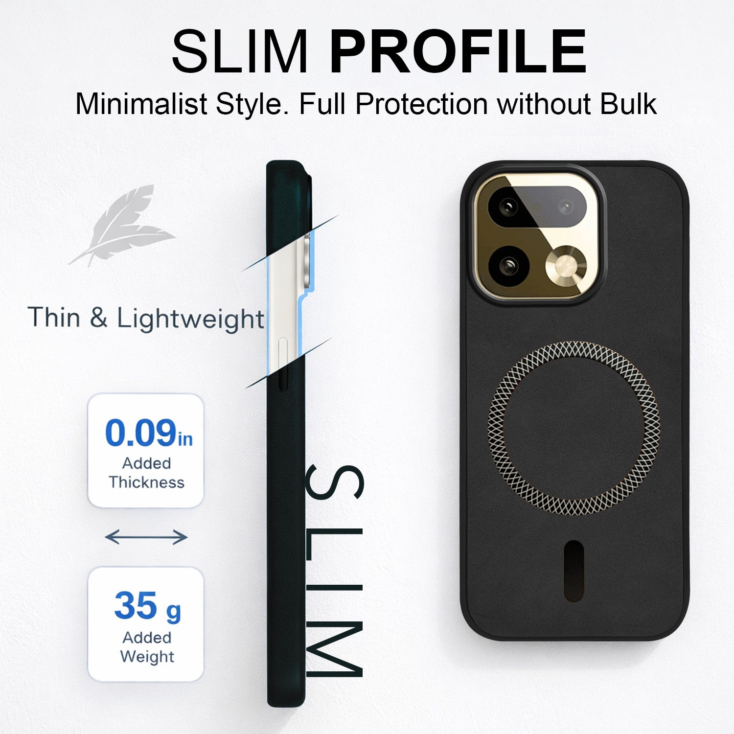 For Realme 16 Pro Plus 5G Back Cover Case Leather Finish (MagSafe Compatible Wireless Charging | Soft Touch | Camera Bump Protection)