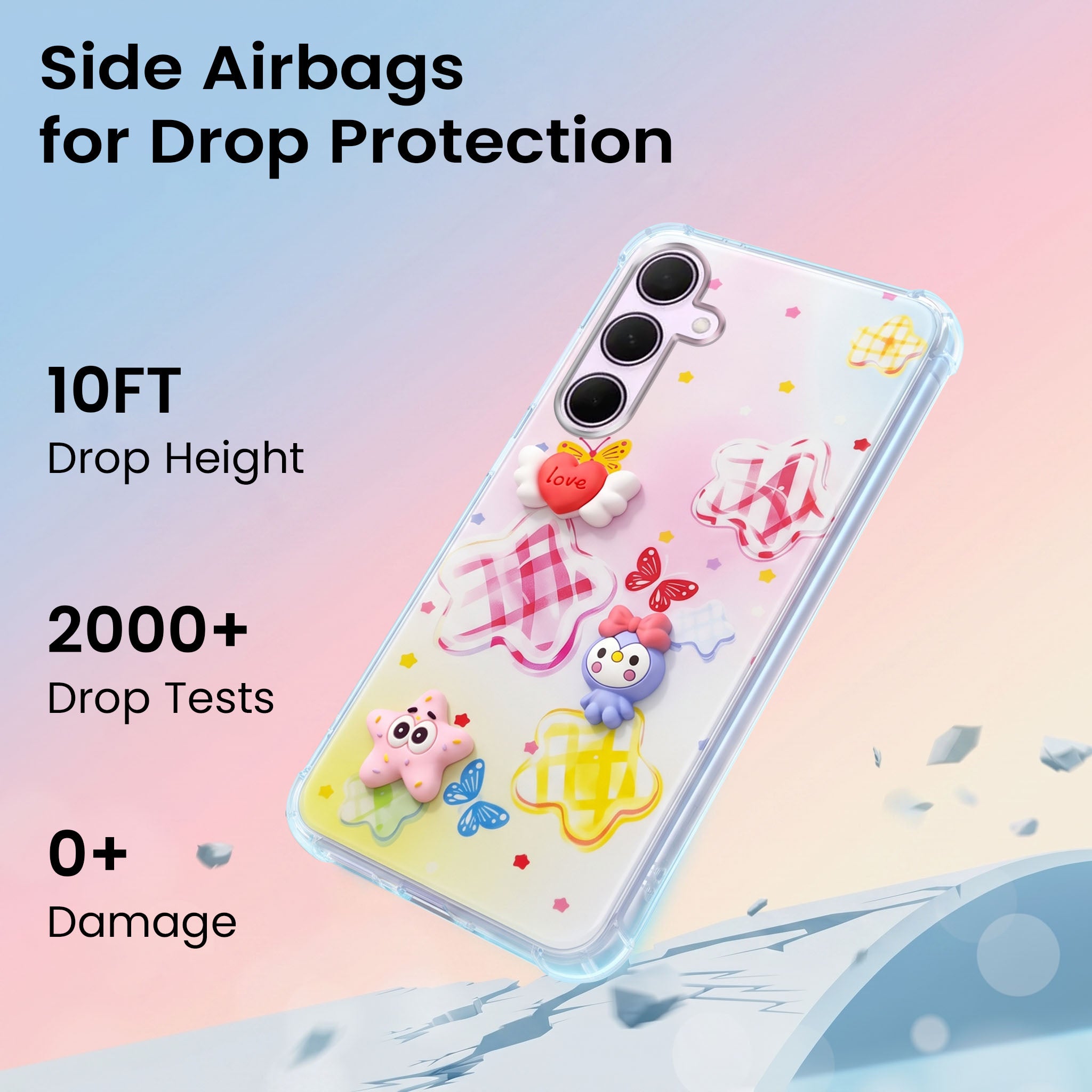 For Samsung Galaxy A35 5G Back Cover Case (3D Cute Cartoons | Hard Back Side Soft | Matte Premium Finish | HD Printing)