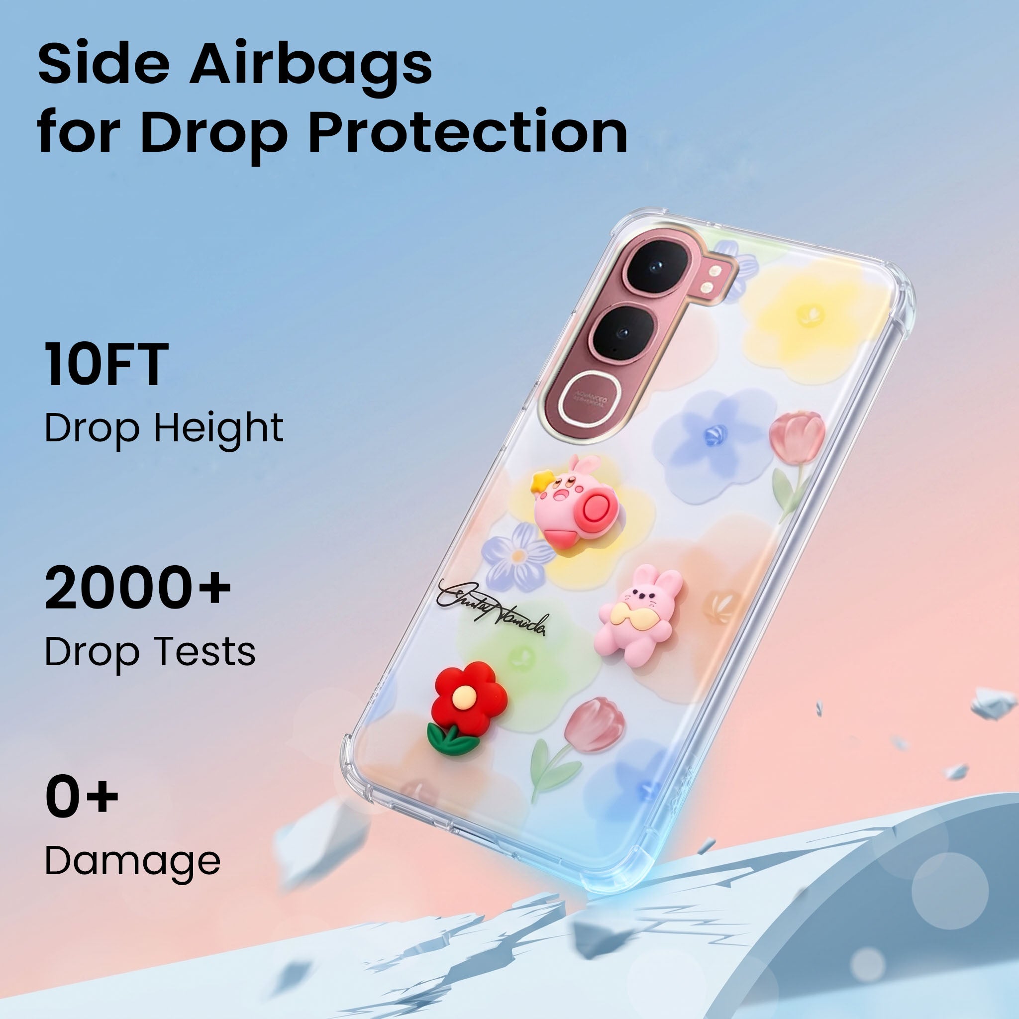 For Vivo Y31 5G Back Cover Case (3D Cute Cartoons | Hard Back Side Soft | Matte Premium Finish | HD Printing)