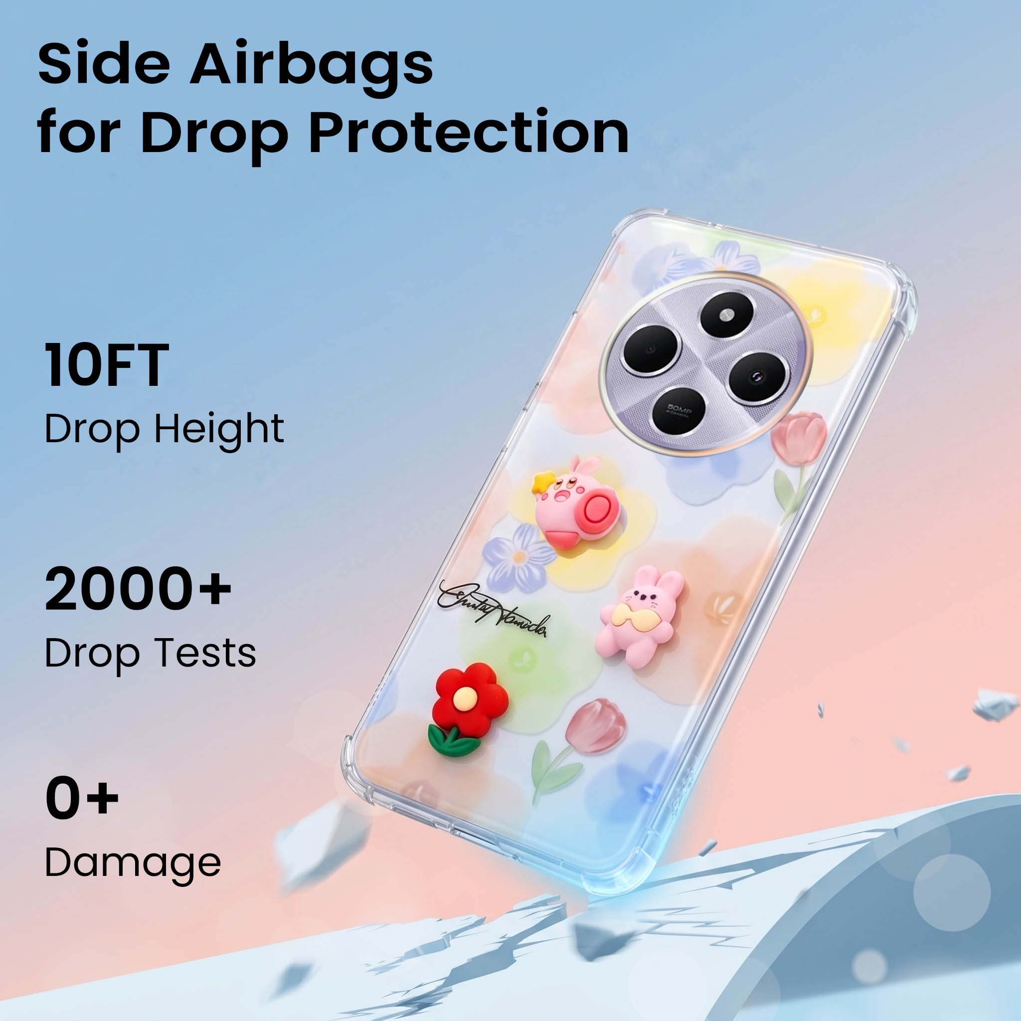 For Redmi A4 5G | Xiaomi Redmi 14C Back Cover Case (3D Cute Cartoons | Hard Back Side Soft | Matte Premium Finish | HD Printing)
