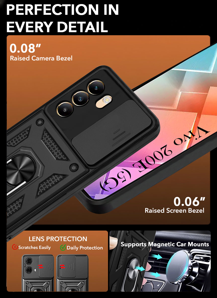 For Vivo Y200e Back Cover Case (Hybrid Dual Armor Polycarbonate)