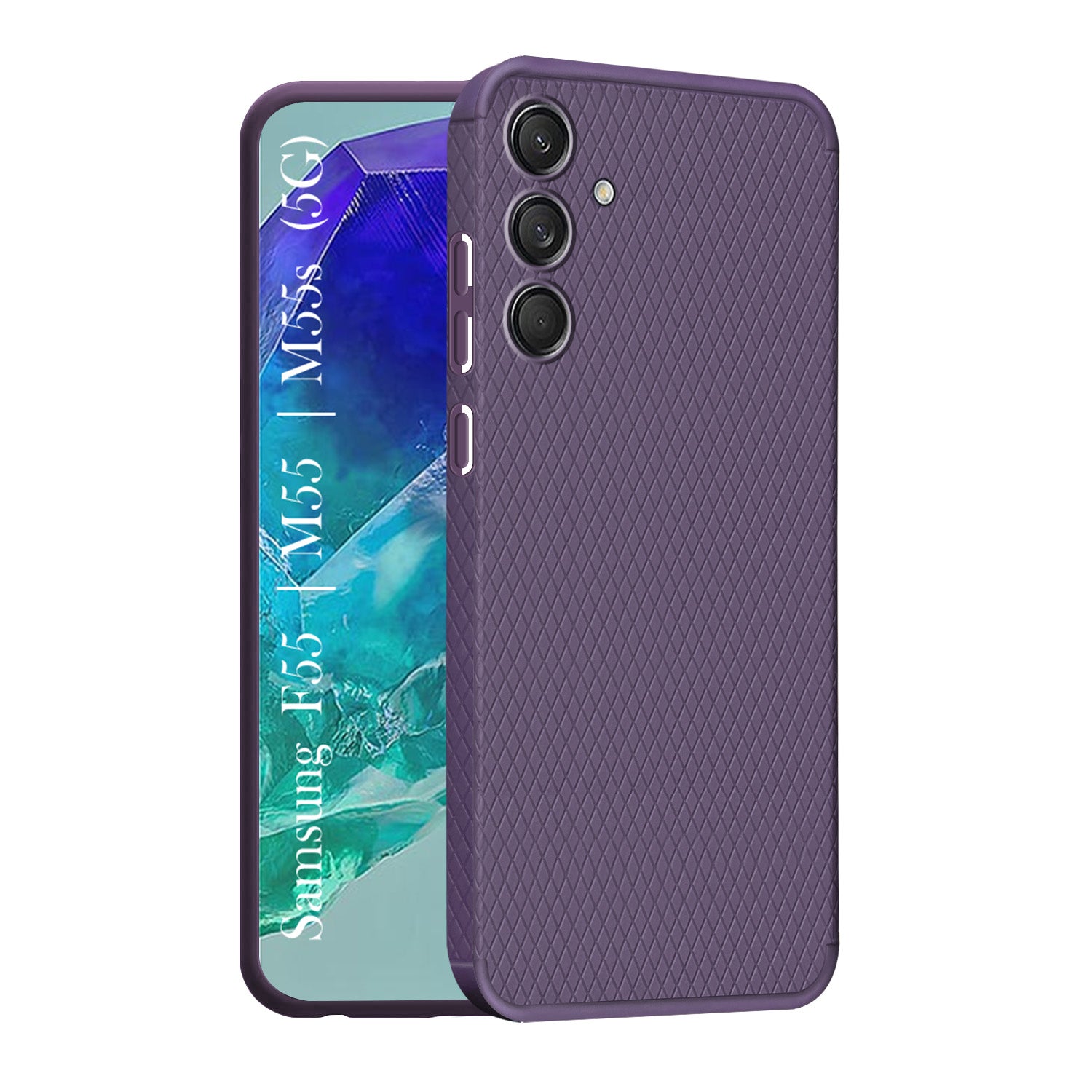 For Samsung Galaxy F55 5G | M55 5G | M55s Back Cover Case (Liquid Silicone | Side Grip | Camera Protection)