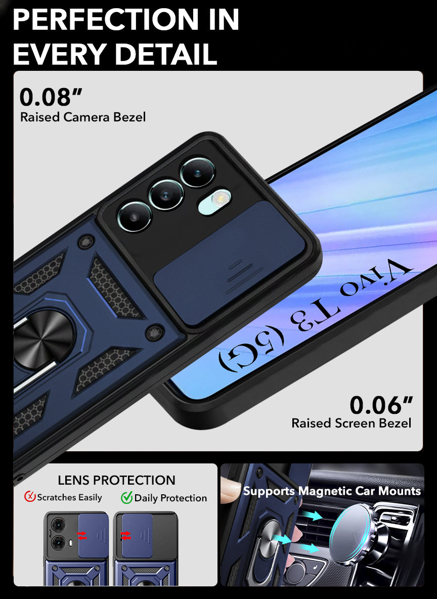 For Vivo T3 5G Back Cover Case (Hybrid Dual Armor Polycarbonate)