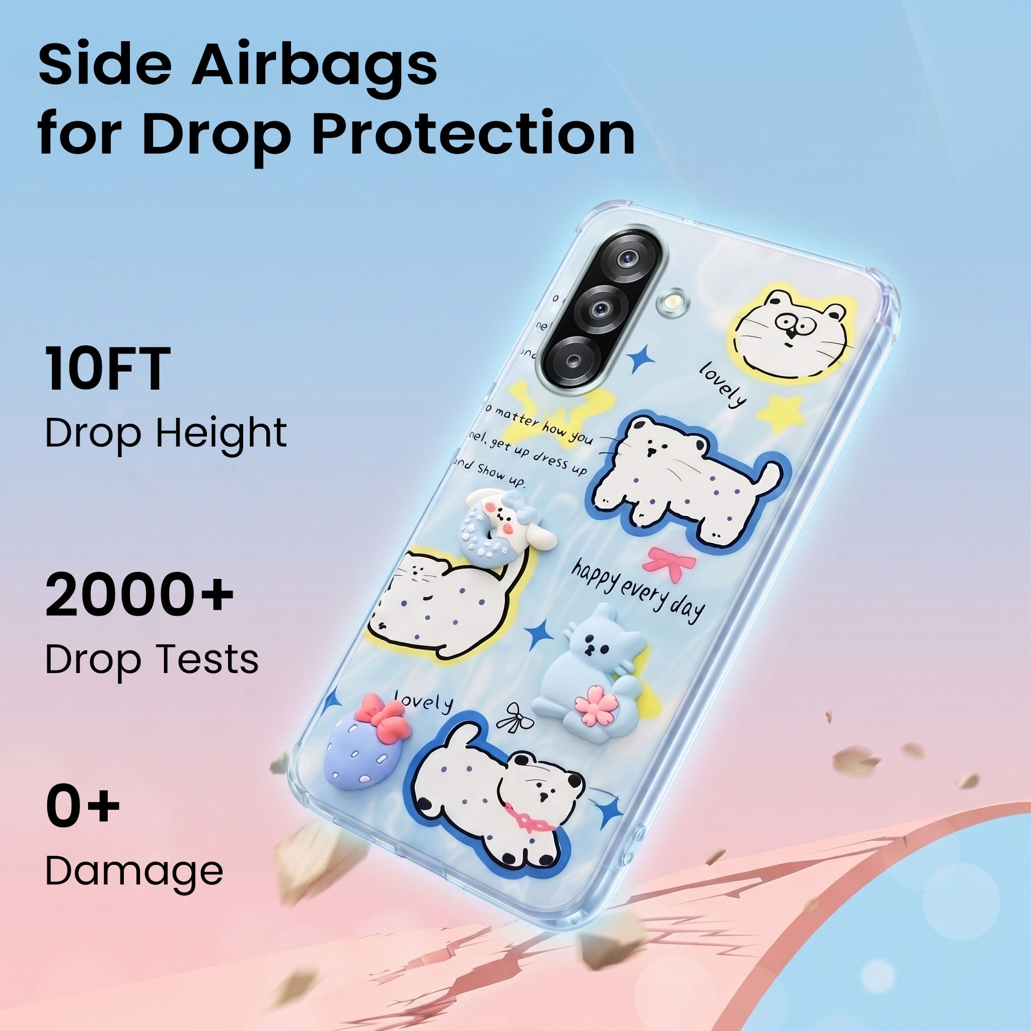 For Samsung Galaxy A26 5G Back Cover Case (3D Cute Cartoons | Hard Back Side Soft | Matte Premium Finish | HD Printing)
