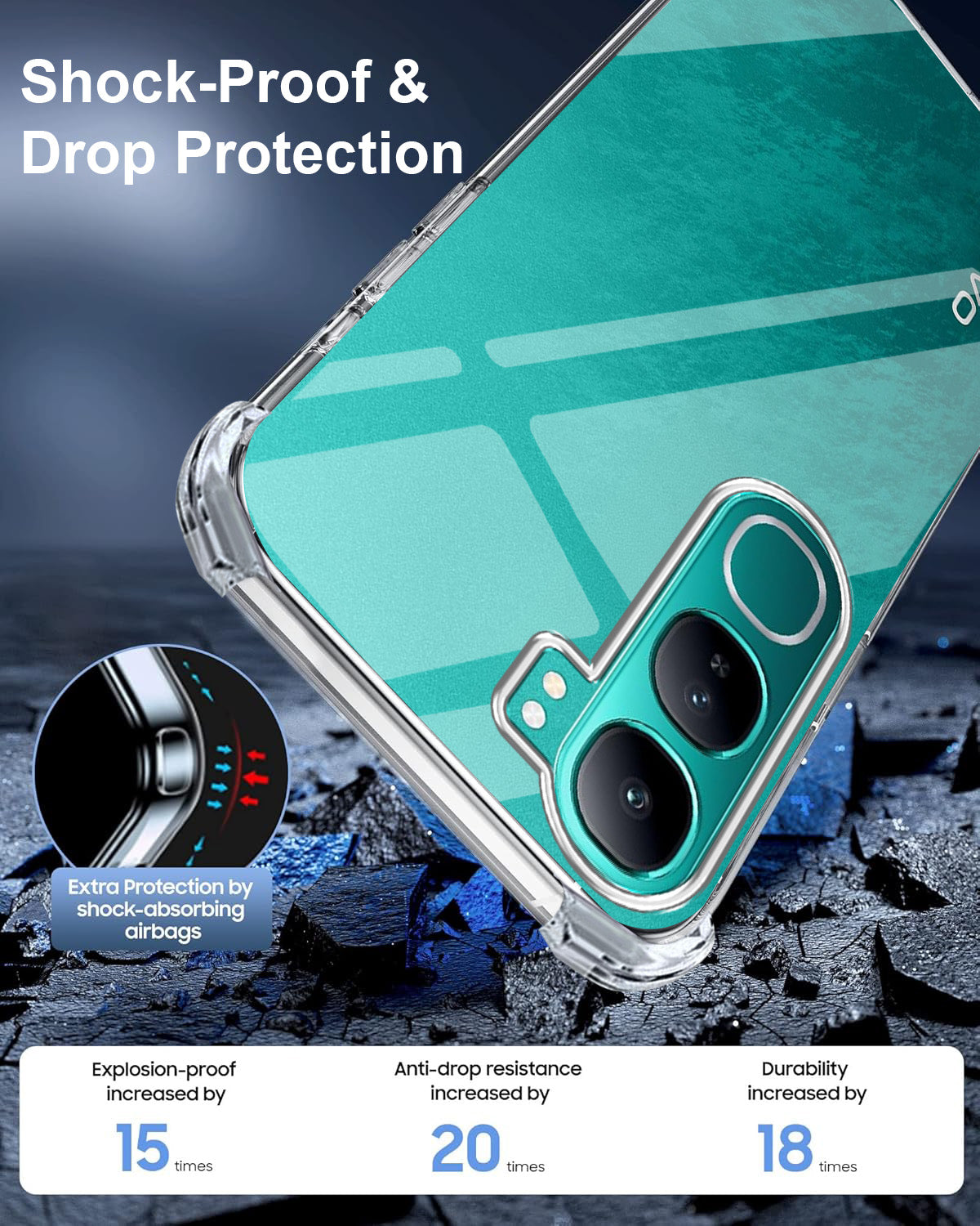 For Vivo Y300 Back Cover Shockproof Crystal-Clear (Drop & Camera Protection | Hard Polycarbonate)