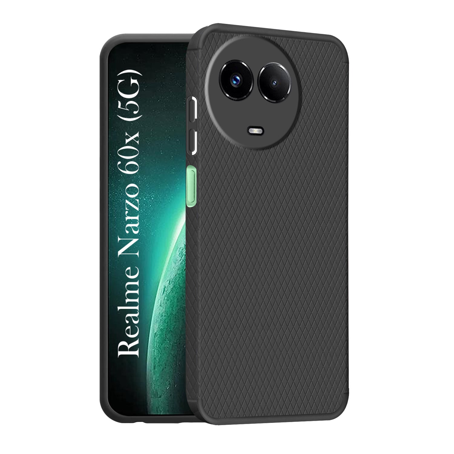 For Realme Narzo 60x Back Cover Case (Liquid Silicone | Side Grip | Camera Protection)