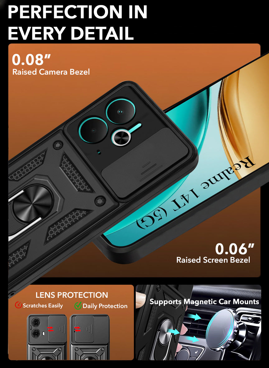 For Realme 14T Back Cover Case (Hybrid Dual Armor Polycarbonate)