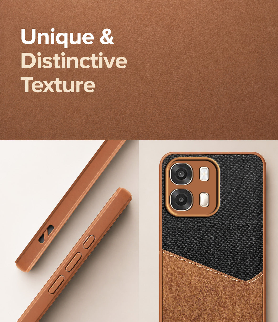 For Oppo A6 Pro Back Cover Case (Dual PU Leather Stitch | Professional Minimalist | Soft and Flexible)