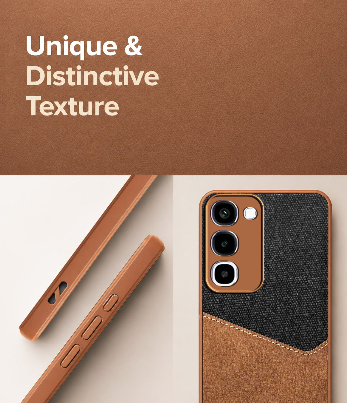 For Realme P4R 5G | Realme Narzo 100X 5G Back Cover Case (Dual PU Leather Stitch | Professional Minimalist | Soft and Flexible)