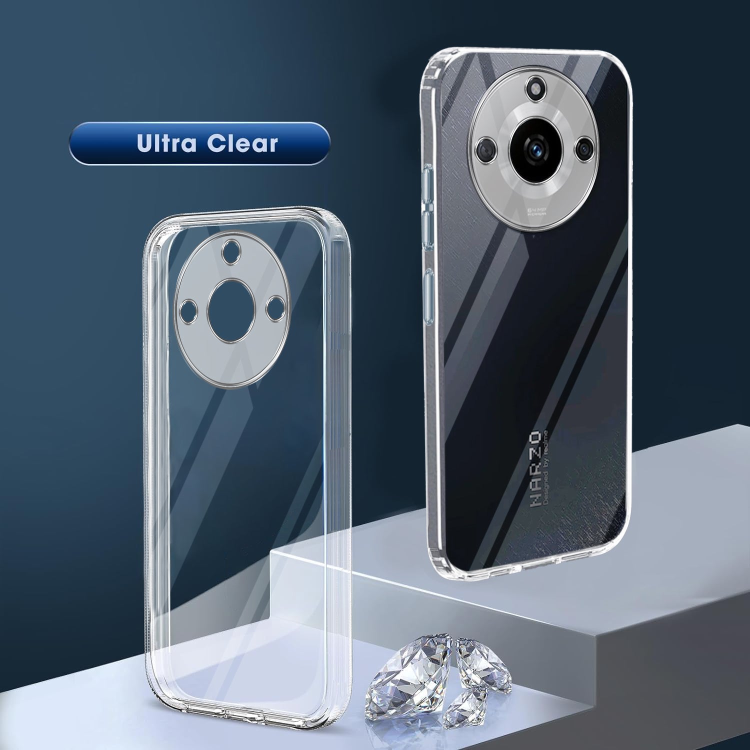 For Realme Narzo 60 Back Cover Case Silicone (Clear Shockproof Case with Camera Protection | Soft and Flexible | Transparent)