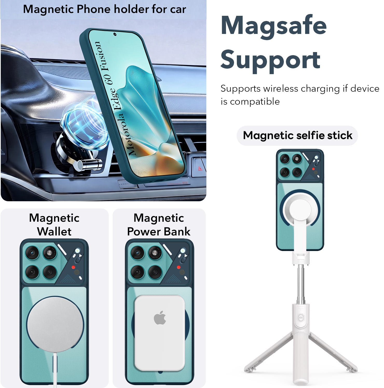 For Motorola Moto Edge 60 Fusion Back Cover Case Lifetime Anti-Yellow Clear (Camera Protection | Side Grip | Wireless MagSafe Compatible)