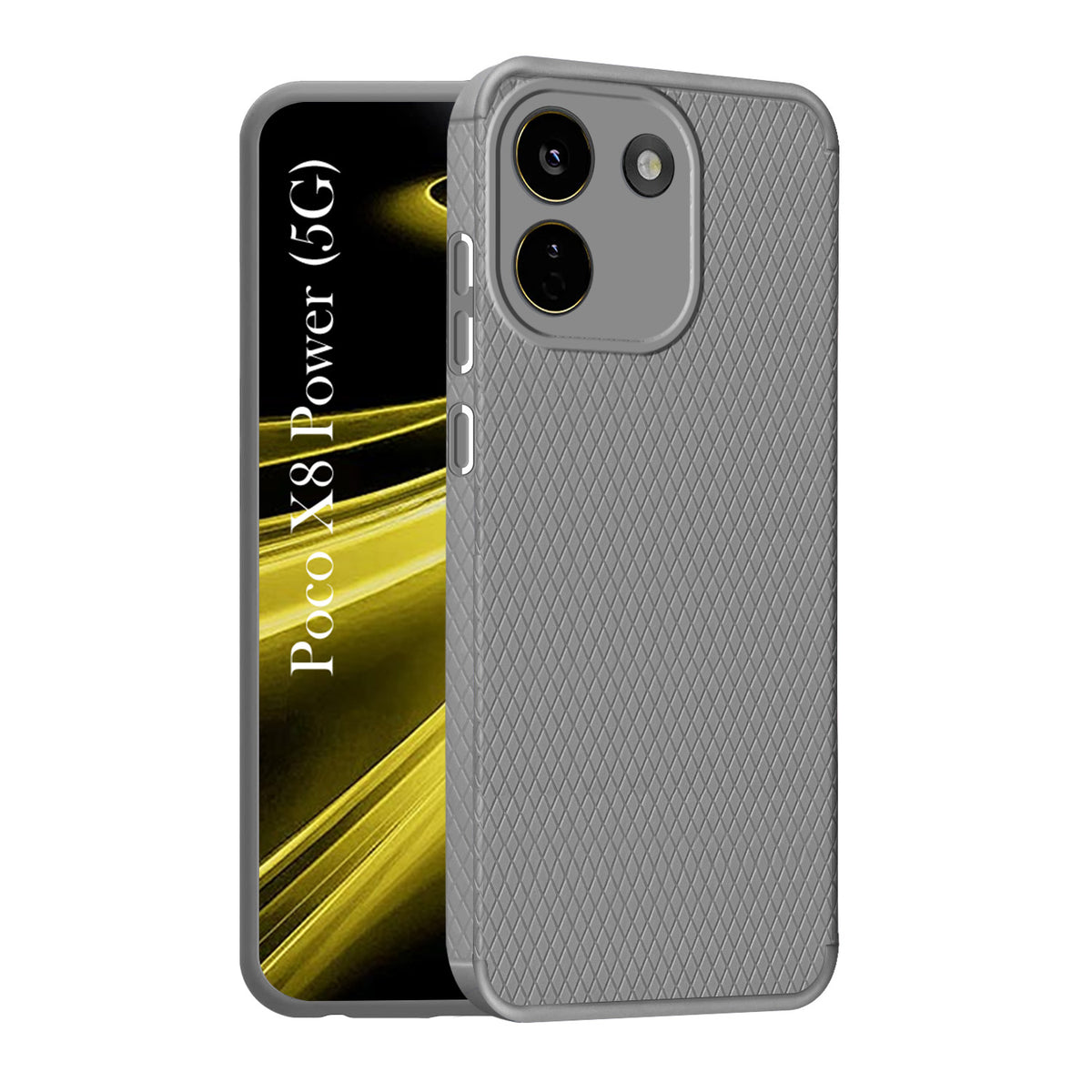 For Poco X8 Power Back Cover Case Liquid Silicone (Camera Protection | Side Grip Texture | Soft and Flexible)