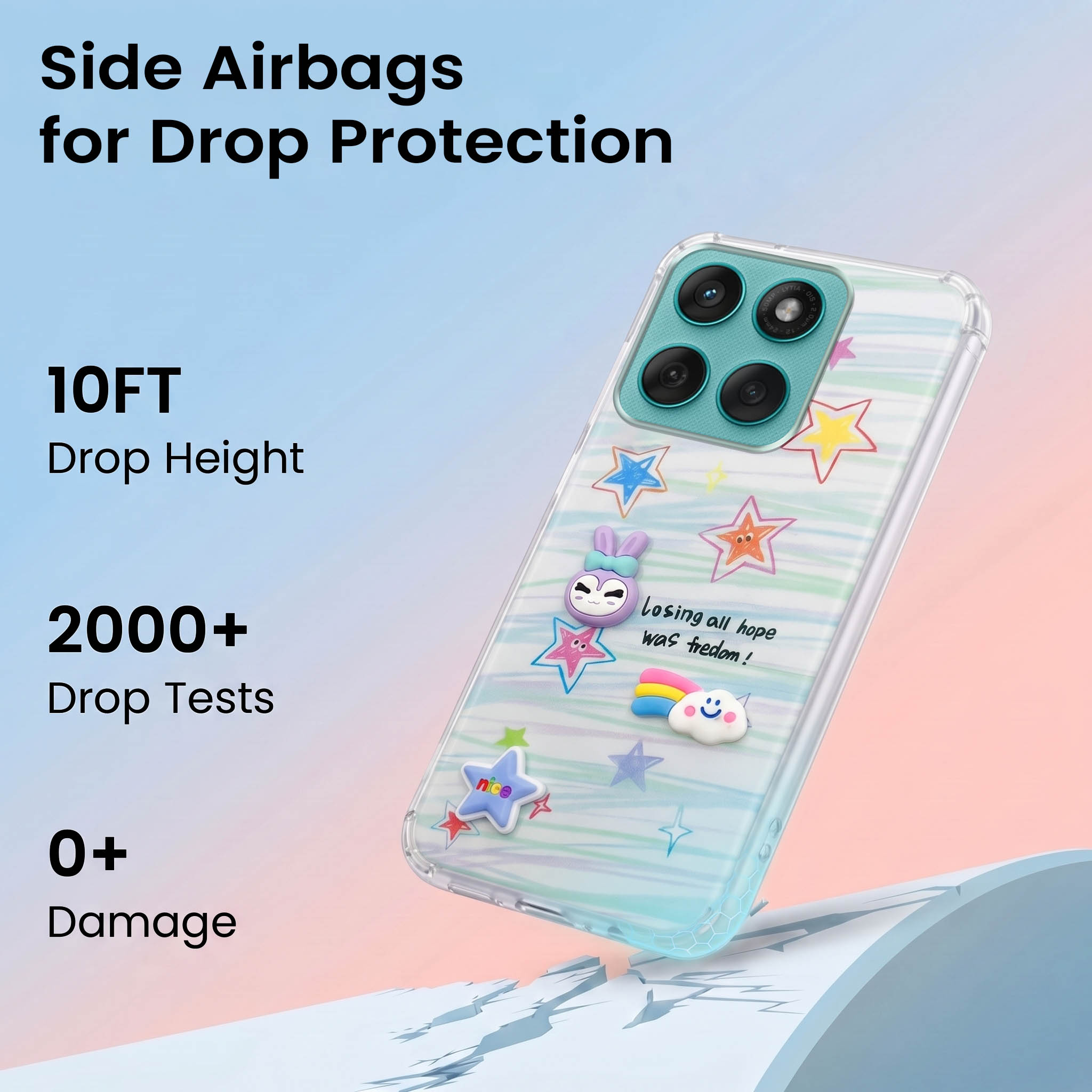 For Motorola Moto Edge 60 Fusion Back Cover Case (3D Cute Cartoons | Hard Back Side Soft | Matte Premium Finish | HD Printing)