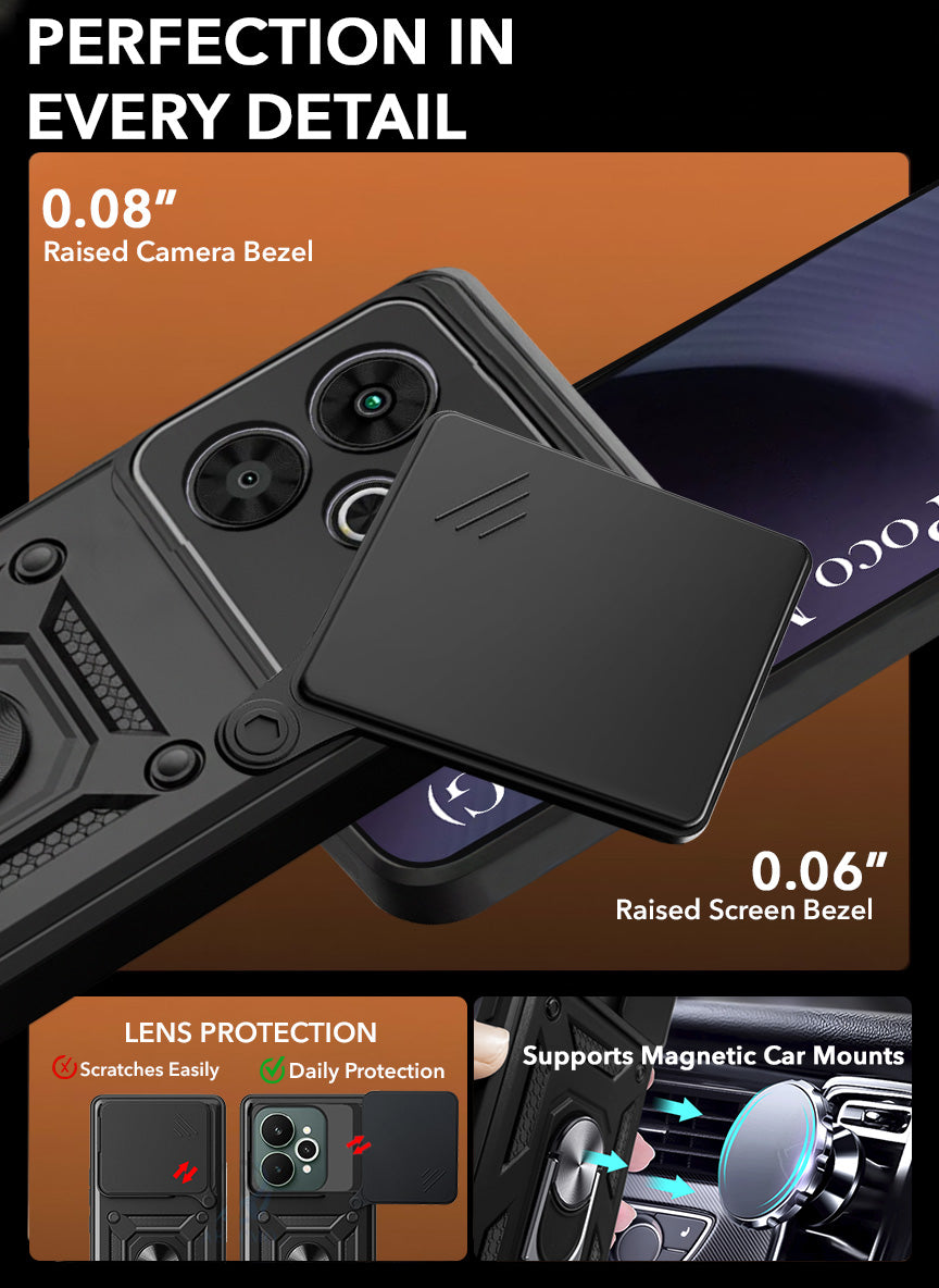 For Poco M6 Plus 5G Back Cover Case (Hybrid Dual Armor Polycarbonate)