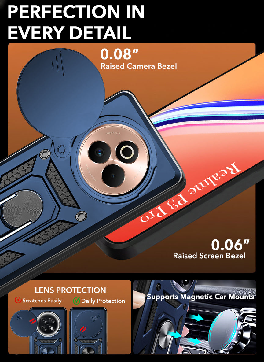 For Realme P3 Pro Back Cover Case (Hybrid Dual Armor Polycarbonate)