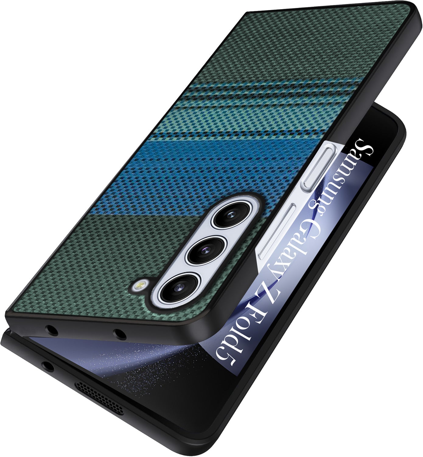 For Samsung Galaxy Z Fold 5 5G Back Flip Case Cover (Craft Printed Design | Hybrid Texture | Inside Microfiber Cloth)