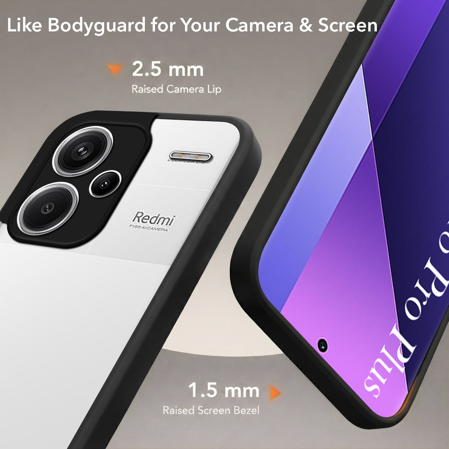 For Redmi Note 13 Pro Plus Back Cover Case (Built-in Stand | Lifetime Anti Yellow | Kickstand Shockproof | Camera Protection | MagSafe Compatible)
