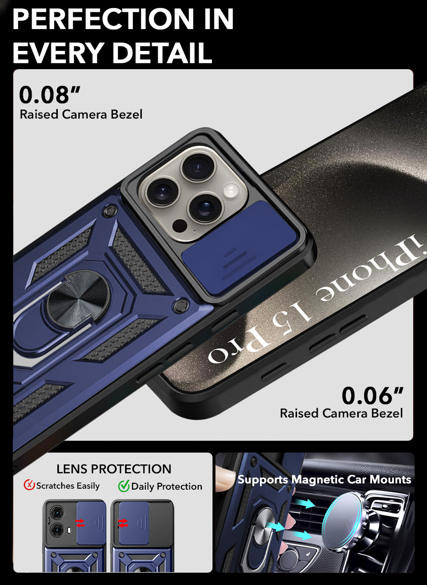 For iPhone 15 Pro Back Cover Case (Hybrid Armor Polycarbonate)