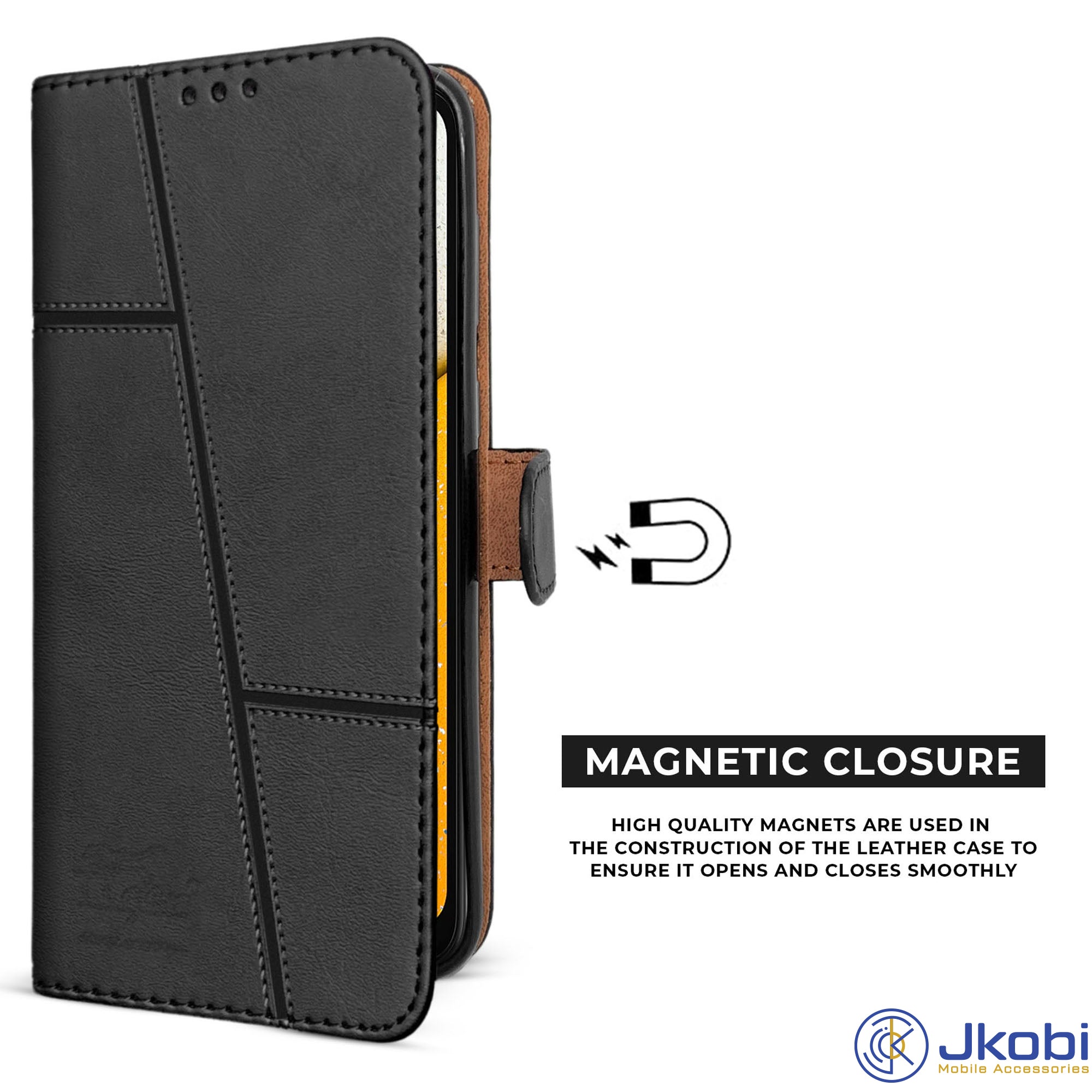 For Realme 3 | Realme 3i Flip Cover Case (Stitched Leather with Magnetic Closure)