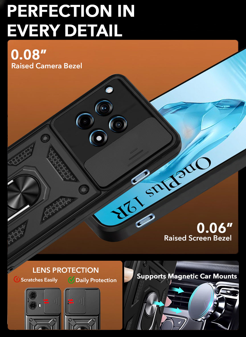 For OnePlus 12R 5G Back Cover Case (Hybrid Dual Armor Polycarbonate)