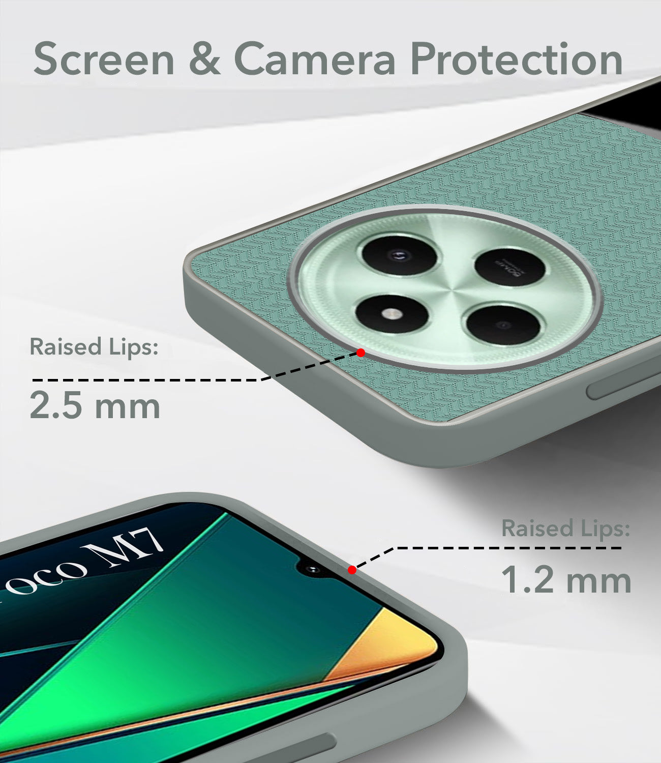 For Poco C75 | Poco M7 Silicone Finish Back Cover Case (Premium Minimalist Professional Feel | Camera Protection Bump)