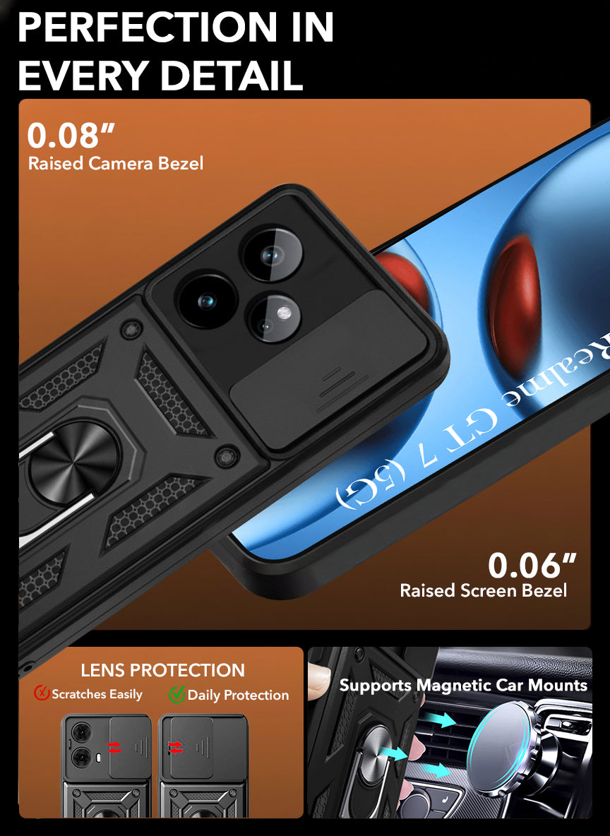 For Realme GT 7 Back Cover Case (Hybrid Dual Armor Polycarbonate)