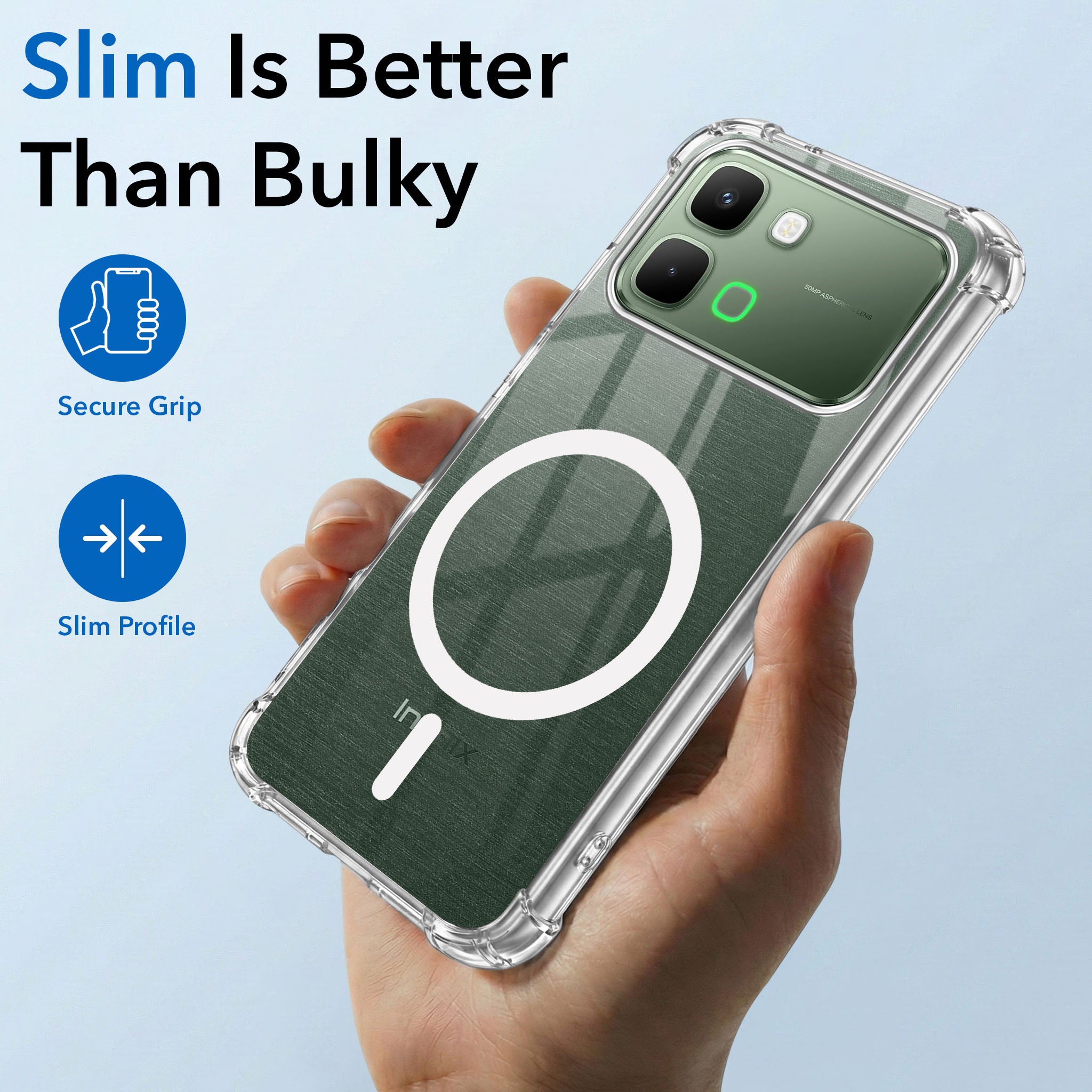 For Infinix Note Edge Back Cover Shockproof Crystal-Clear (Magsafe Wireless Support | Drop & Camera Protection | Hard Polycarbonate)