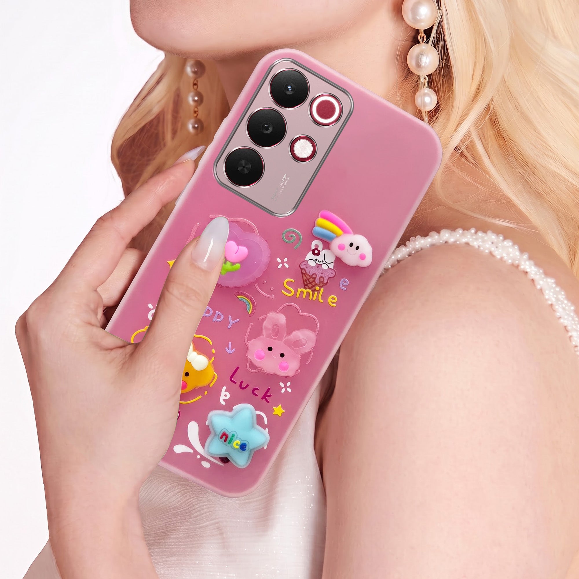 For Realme 15X Back Cover Case (3D Cute Cartoons | Hard Back Side Soft | Matte Premium Finish | HD Printing)