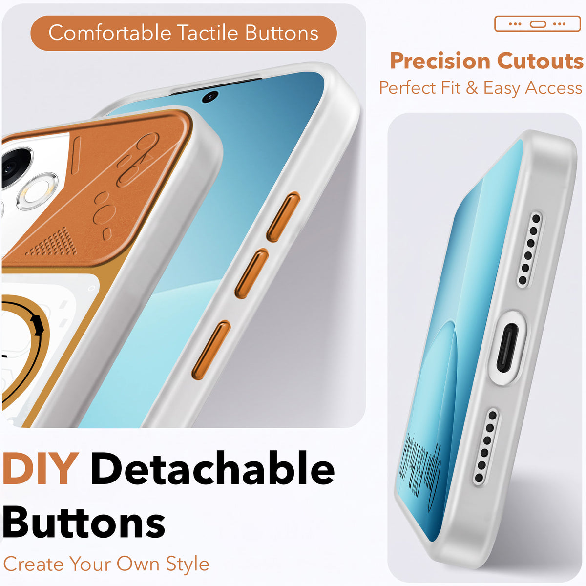 For Oppo F33 Pro 5G Metallic Back Cover Case (Metallic Camera Protection & Buttons | Translucent Milky Shade | Hard Polycarbonate)