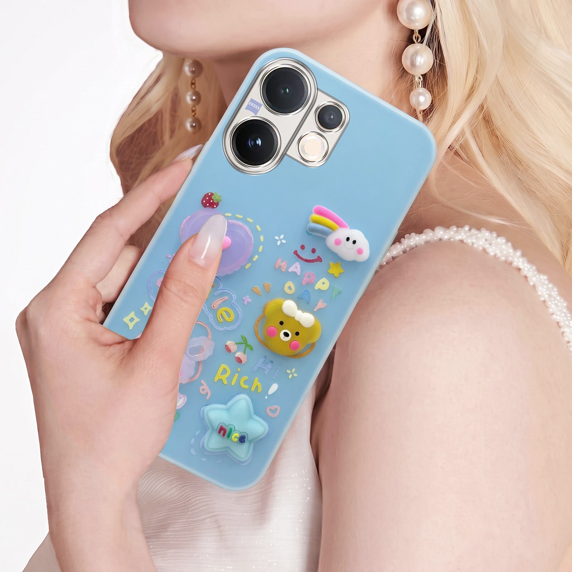 For Vivo V60 | Vivo T4 Pro Back Cover Case (3D Cute Cartoons | Hard Back Side Soft | Matte Premium Finish | HD Printing)