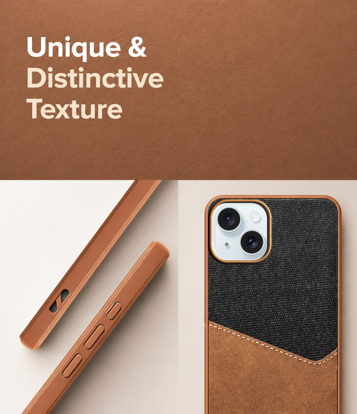 For Apple iPhone 15 Plus Back Cover Case (Dual PU Leather Stitch | Professional Minimalist | Soft and Flexible)