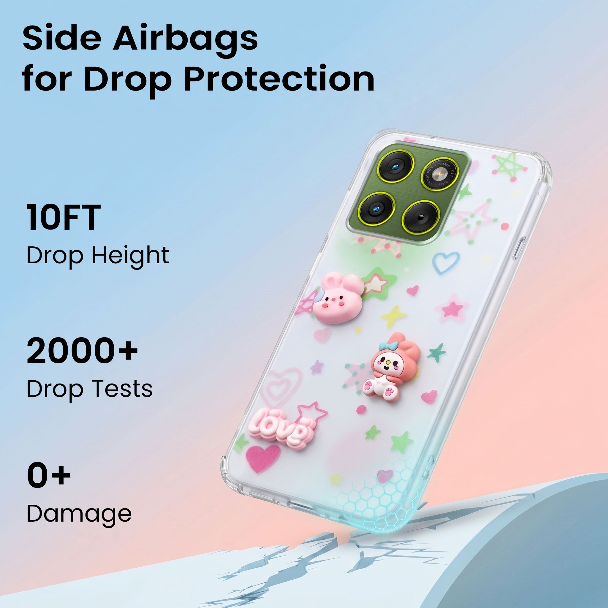 For Motorola Moto Edge 70 Back Cover Case (3D Cute Cartoons | Hard Back Side Soft | Matte Premium Finish | HD Printing)