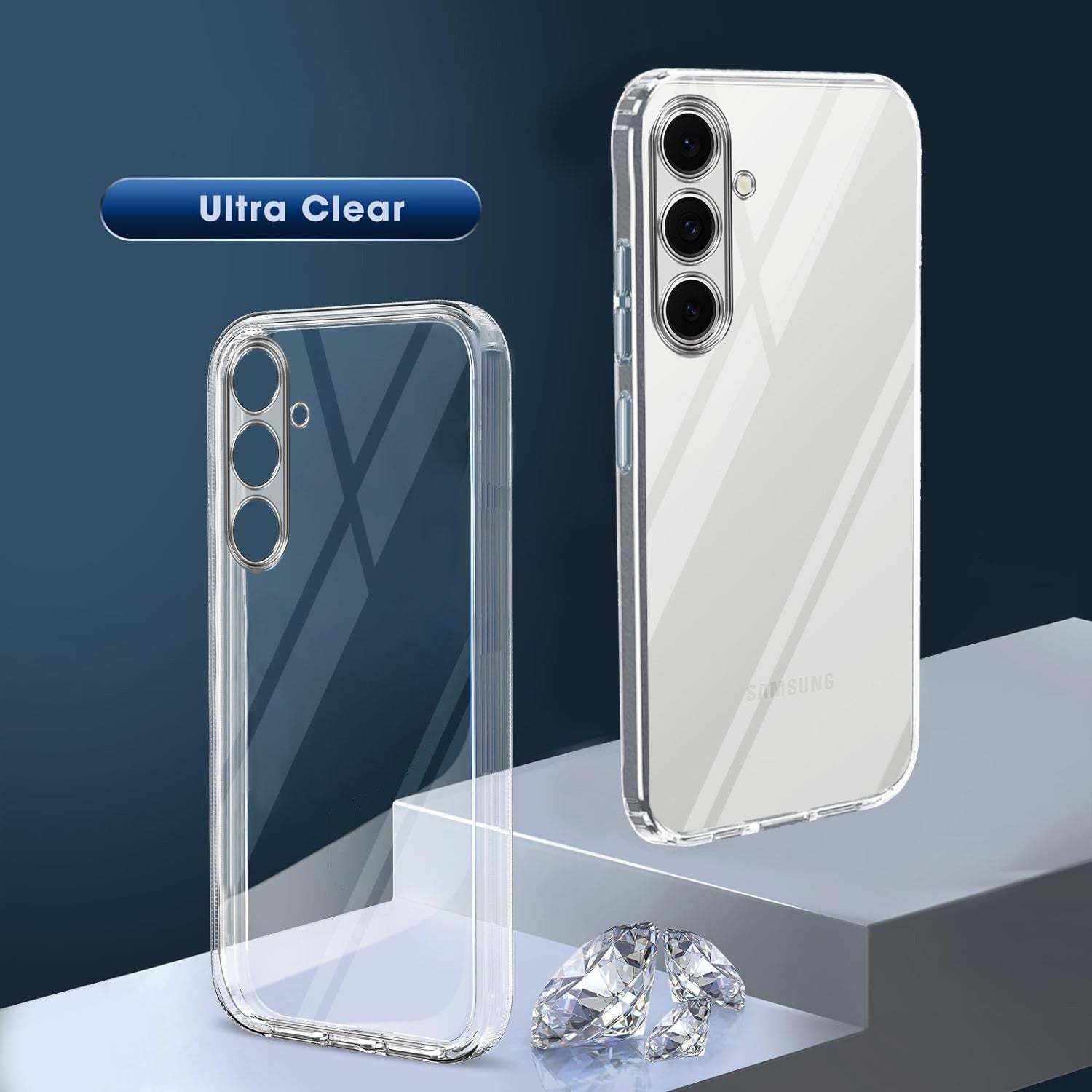 For Samsung Galaxy S24 FE Back Cover Case Silicone (Clear Shockproof Case with Camera Protection | Soft and Flexible | Transparent)