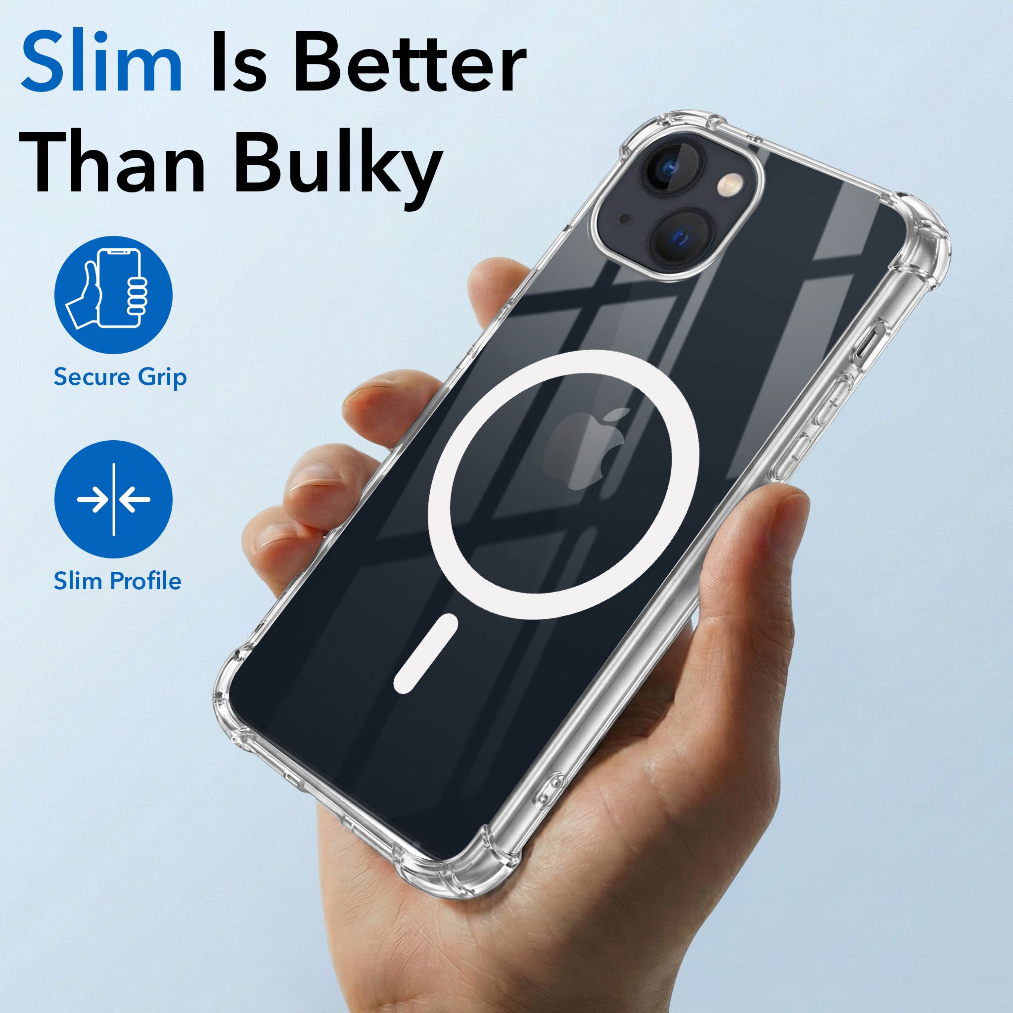For Apple iPhone 13 Back Cover Shockproof Crystal-Clear (Magsafe Wireless Support | Drop & Camera Protection | Hard Polycarbonate)