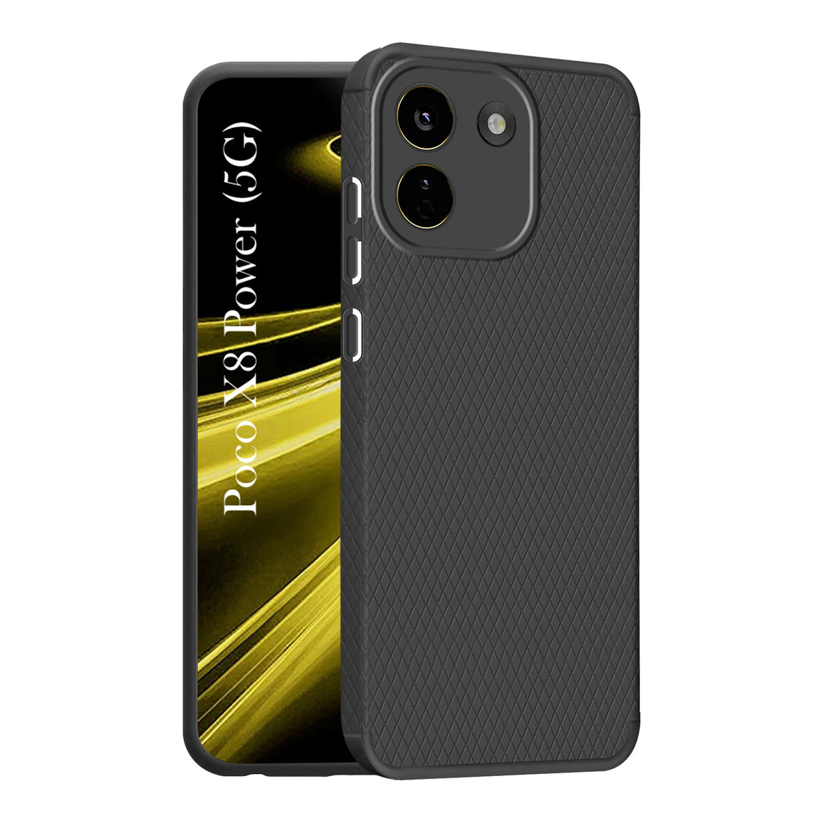 For Poco X8 Power Back Cover Case Liquid Silicone (Camera Protection | Side Grip Texture | Soft and Flexible)